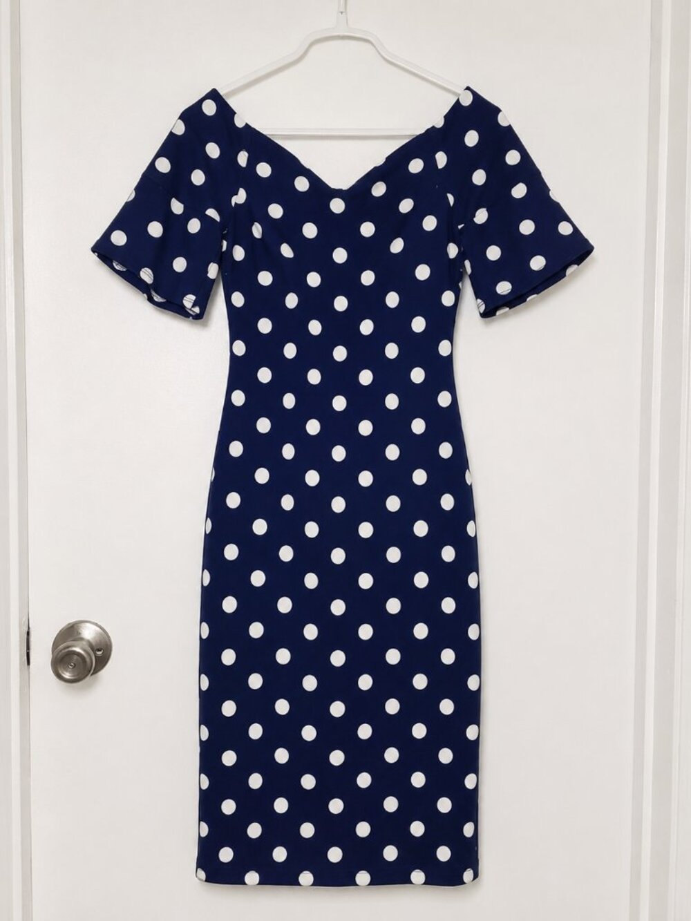 Premier Amour Navy Polka Dot Dress Size 4 – New Without Tags - Picture 2 of 8
